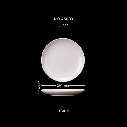 Hotel Round Melamine Plates 8-14 inch Dinner Sets Imitation Porcelain White Dishes Serving Tray Beautiful Tableware Western Food
