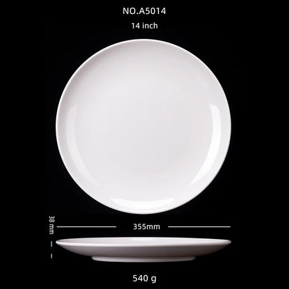 Hotel Round Melamine Plates 8-14 inch Dinner Sets Imitation Porcelain White Dishes Serving Tray Beautiful Tableware Western Food