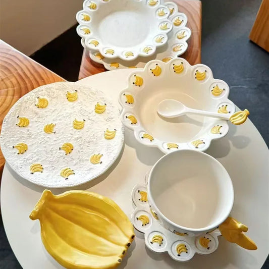 Pet ceramic tableware household rice bowl soup bowl salad plate