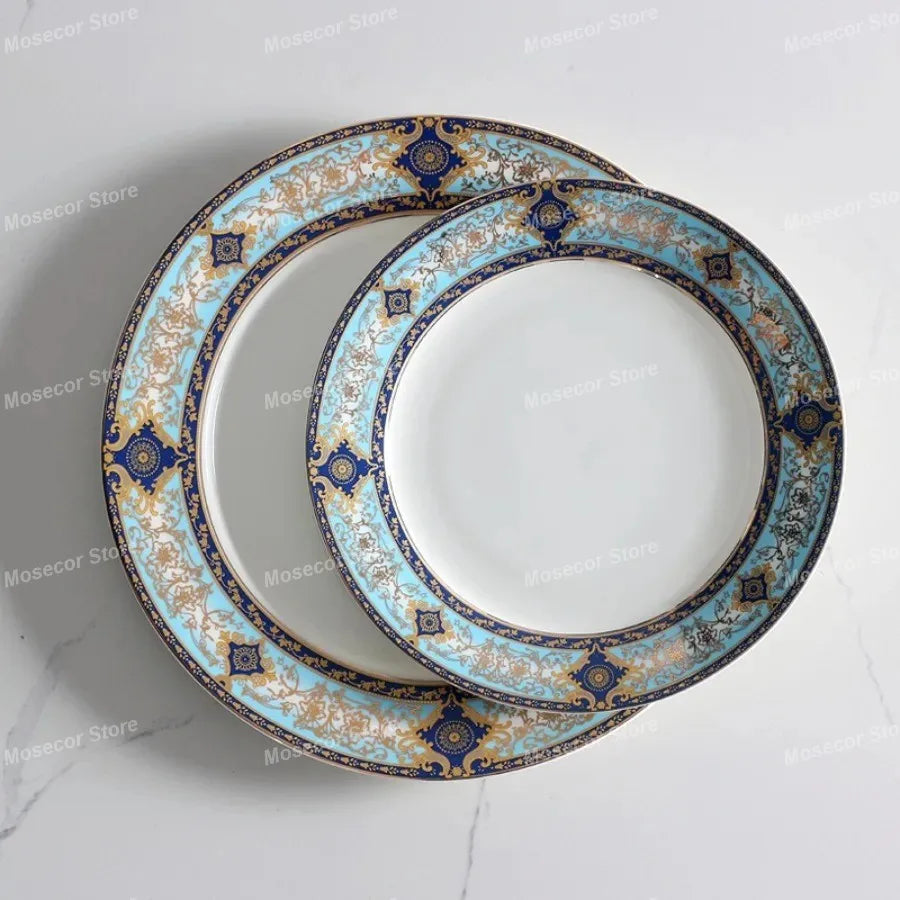 British Style Luxury Bone China Coffee Cup Coffee Cup and Saucer Set Baroque Ceramic Plate Retro Afternoon Tea Cup Set Best Gift