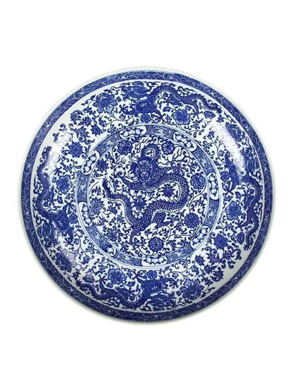 Ceramic Dragon Pattern Super Large Plate Chicken Chop Pepper Fish Head Spaghetti Roast Turkey Roast Goose Dinner Plate