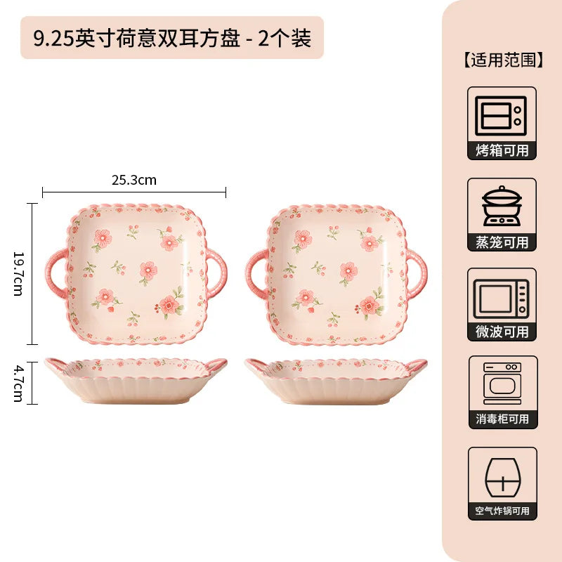High Quality Ceramic Tableware Household Ceramic Fish Dishes Soup Bowls Wedding Party Gifts Festive Tableware Set Microwave Home