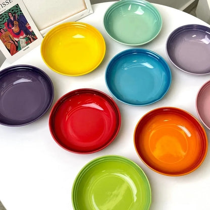 7 Inches Ceramic Bowl,Porcelain Kitchen Tableware Plate,Round Noodle Ramen Salad Cereal Pasta Bowls,Microwave Oven Safe 18cm