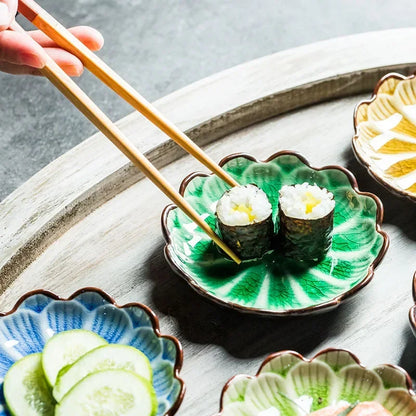 Japanese Ceramic Plate Home Desktop Snack Plates Retro Kiln Glaze Barbecue Mini Dipping Dish Sashimi Sushi Soy Sauce Dishes New