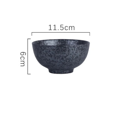 4.5-inch Ceramic Household Rice Bowl Japanese Retro Restaurant Home Tableware Eating Dishes Soup Bowl