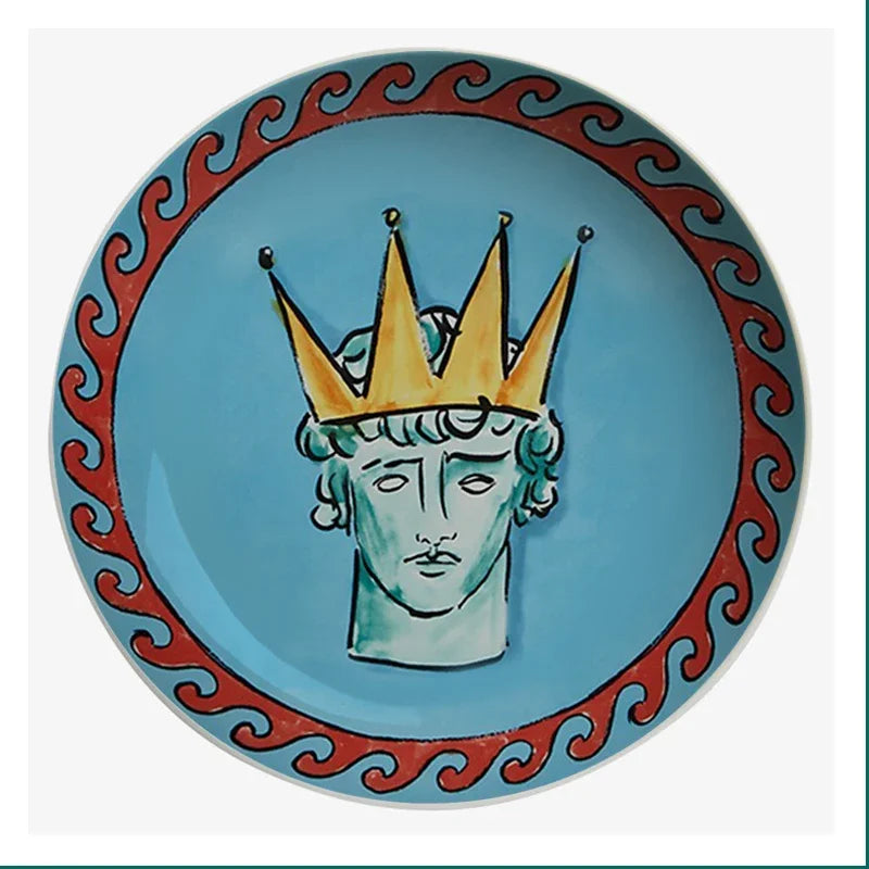 Ceramic Decor Plate Italian Poseidon Journey Plate Home Living Room Bedroom Background Wall Hanging Ornaments