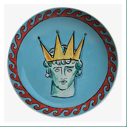 Ceramic Decor Plate Italian Poseidon Journey Plate Home Living Room Bedroom Background Wall Hanging Ornaments