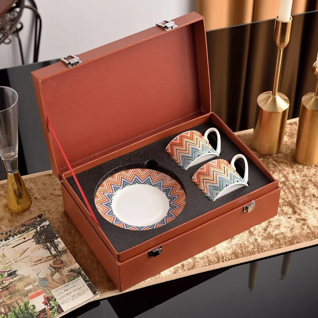 Luxury Home Coffee Set Complete with Espresso Cups Saucers Tea Mugs Plates Bowls Dessert Dishes Tableware Ceramic Cup
