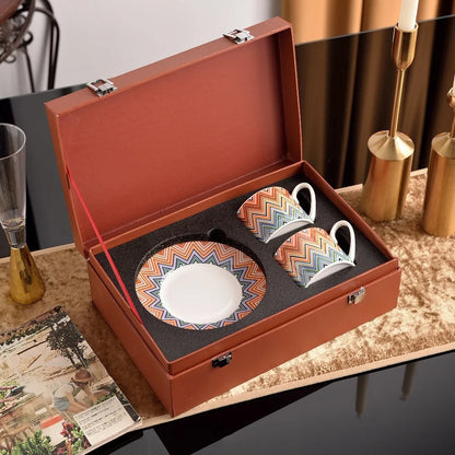 Luxury Home Coffee Set Complete with Espresso Cups Saucers Tea Mugs Plates Bowls Dessert Dishes Tableware Ceramic Cup