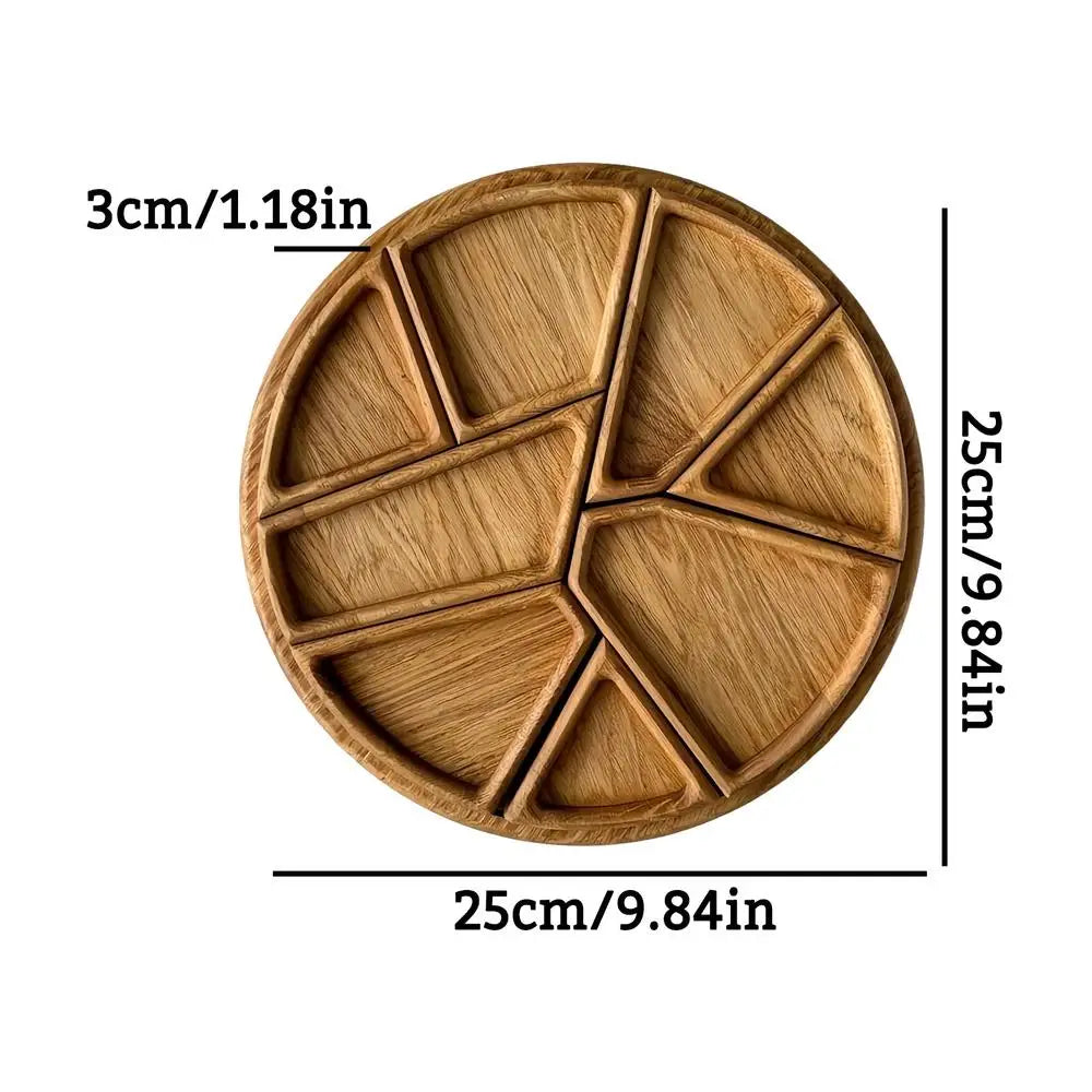 Serving Trays for Party Divided Puzzle Serving Tray for Food Wooden Platter Charcuterie Board for Vegetable Fruit Dessert Snack