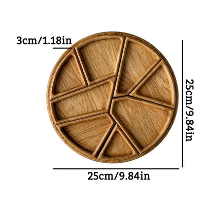 Serving Trays for Party Divided Puzzle Serving Tray for Food Wooden Platter Charcuterie Board for Vegetable Fruit Dessert Snack