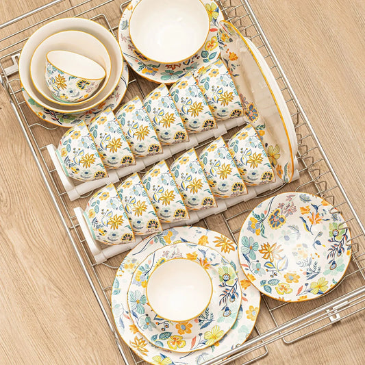 Dishes set modern dinner dish set ceramic luxury serving table set chinese travel kit noble modern classic bowl set
