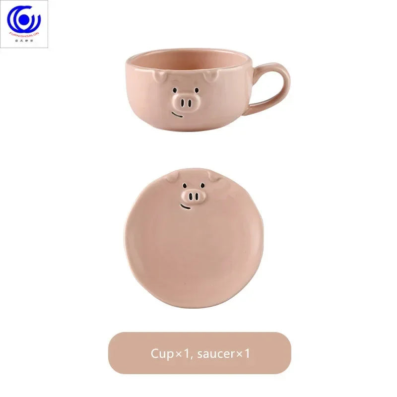 Cute dish set ceramic Japanese cartoon tableware household creative personality