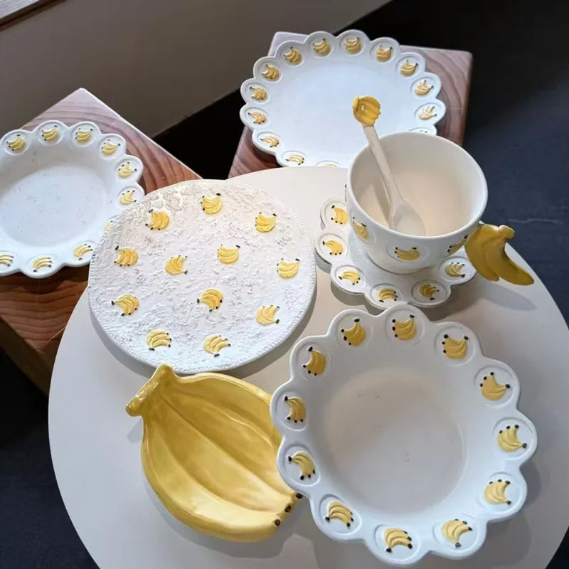Pet ceramic tableware household rice bowl soup bowl salad plate