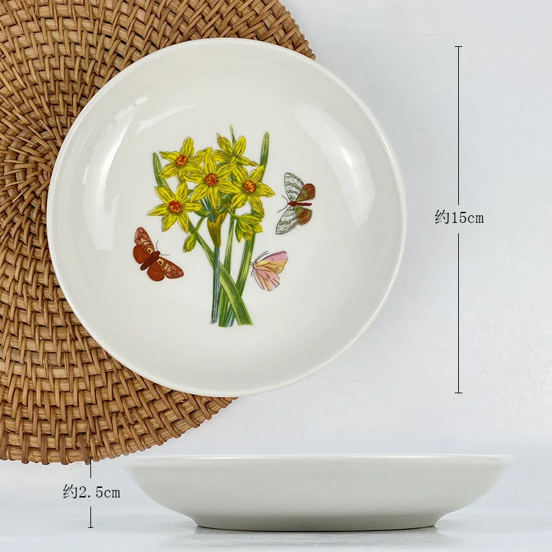 Ceramic disc, high-end breakfast, home hotel appearance, size, tableware, vegetable plate