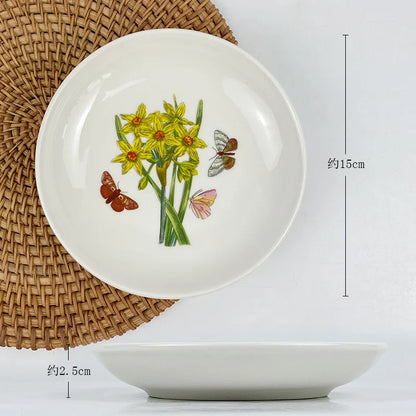 Ceramic disc, high-end breakfast, home hotel appearance, size, tableware, vegetable plate