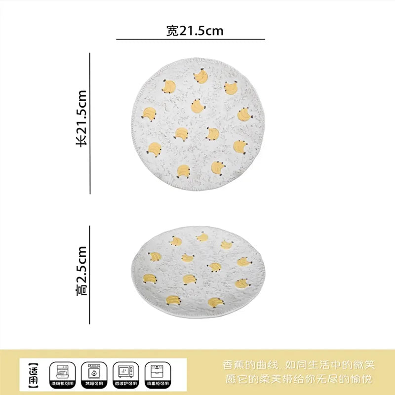 Pet ceramic tableware household rice bowl soup bowl salad plate