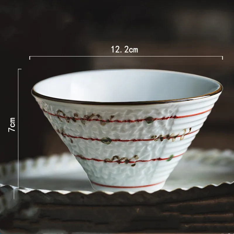 8-inch Ceramic Noodle Bowl Japanese Ceramic Soup Bowl Healthy Underglaze Painted Ramen Bowl Kitchen Tableware Salad Container
