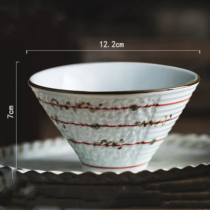 8-inch Ceramic Noodle Bowl Japanese Ceramic Soup Bowl Healthy Underglaze Painted Ramen Bowl Kitchen Tableware Salad Container