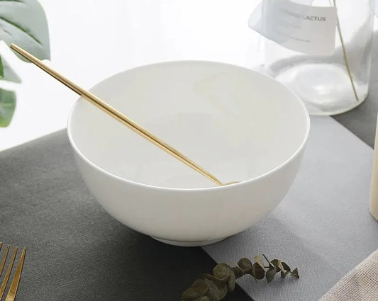 6 inch, plain white bone china bowl, chinese ceramic soup fruit bowl, for dinner and party serving, thermos food container