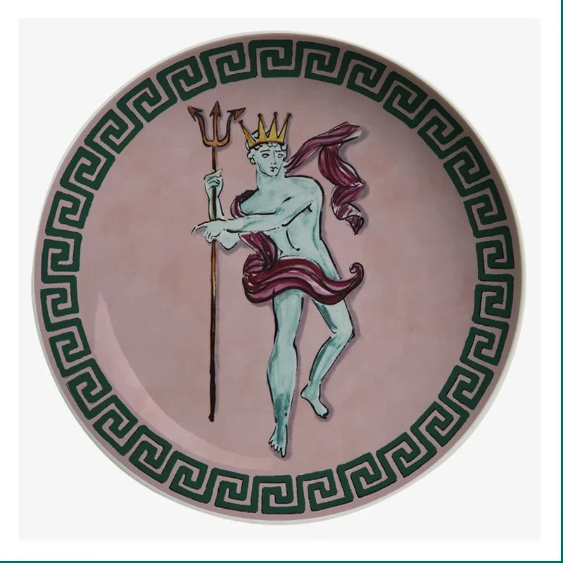 Ceramic Decor Plate Italian Poseidon Journey Plate Home Living Room Bedroom Background Wall Hanging Ornaments