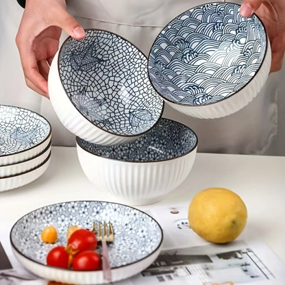 Multi-Functional Cereal Bowl Set - 4pcs 11.43cm Japanese Ceramic Bowls, Perfect for Various Foods