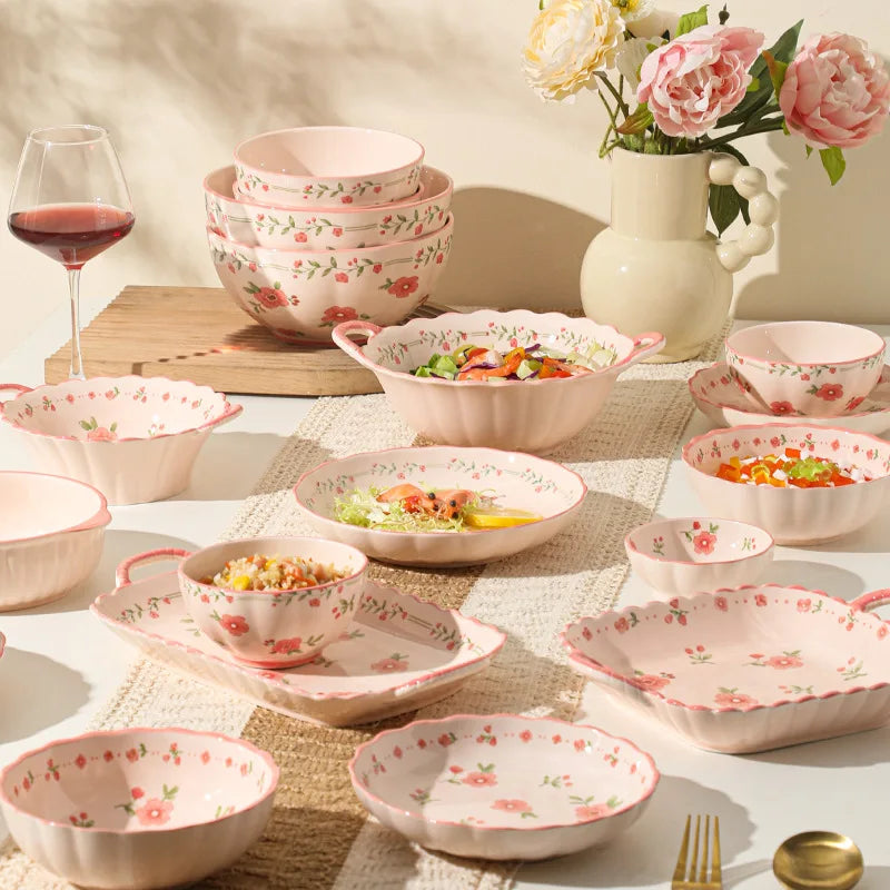 High Quality Ceramic Tableware Household Ceramic Fish Dishes Soup Bowls Wedding Party Gifts Festive Tableware Set Microwave Home