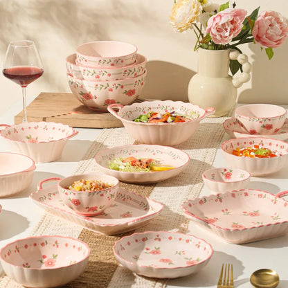 High Quality Ceramic Tableware Household Ceramic Fish Dishes Soup Bowls Wedding Party Gifts Festive Tableware Set Microwave Home