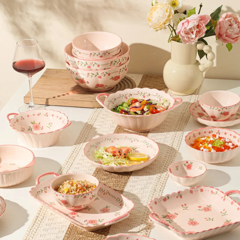 High Quality Ceramic Tableware Household Ceramic Fish Dishes Soup Bowls Wedding Party Gifts Festive Tableware Set Microwave Home
