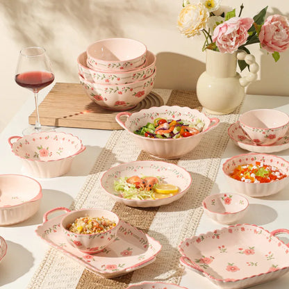 High Quality Ceramic Tableware Household Ceramic Fish Dishes Soup Bowls Wedding Party Gifts Festive Tableware Set Microwave Home