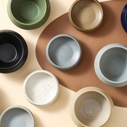 Solid Color Ceramic Sauce Salad Dessert Bowl Retro Fashion Luxury Gift Appetizer Dip Bowl Condiment Kitchen Bar Utensils