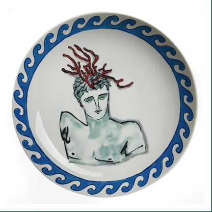 Ceramic Decor Plate Italian Poseidon Journey Plate Home Living Room Bedroom Background Wall Hanging Ornaments