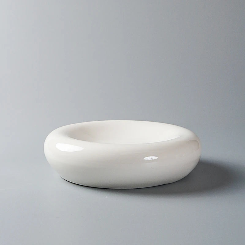 White Ceramic Plates, Restaurant Decorative Tableware, Round Bowls, Fruit Salad Bowls, Appetizers and Dessert Plates.
