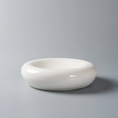 White Ceramic Plates, Restaurant Decorative Tableware, Round Bowls, Fruit Salad Bowls, Appetizers and Dessert Plates.