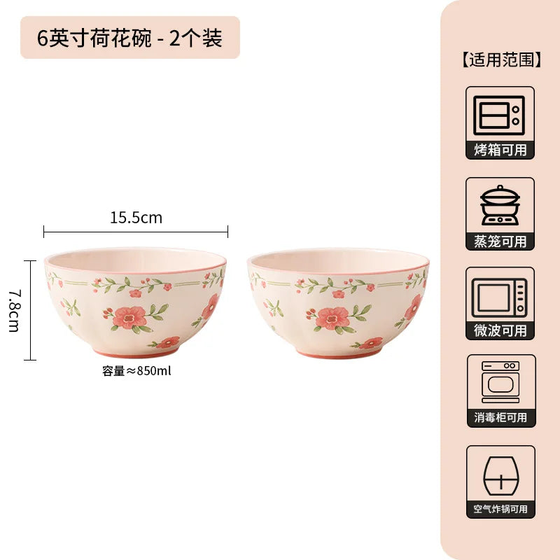 High Quality Ceramic Tableware Household Ceramic Fish Dishes Soup Bowls Wedding Party Gifts Festive Tableware Set Microwave Home
