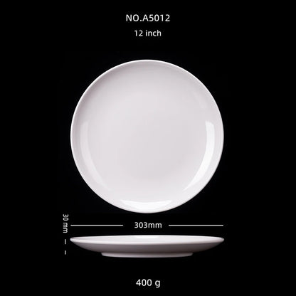 Hotel Round Melamine Plates 8-14 inch Dinner Sets Imitation Porcelain White Dishes Serving Tray Beautiful Tableware Western Food