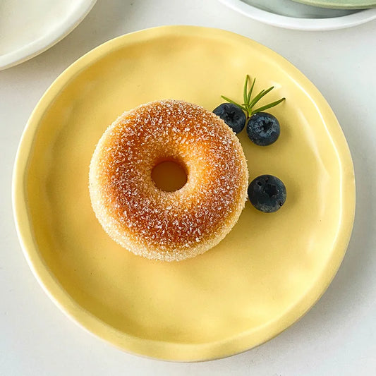 High Aesthetic Small Plates Household Ceramic Bone Spitting Plates Hand Kneaded Atmosphere Dessert Plates