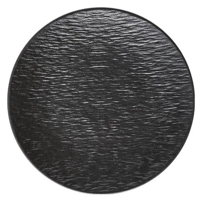 Black dish ceramic plate disc white Western restaurant tableware Barbecue grilled meat serving plate Ceramic frosted steak plate