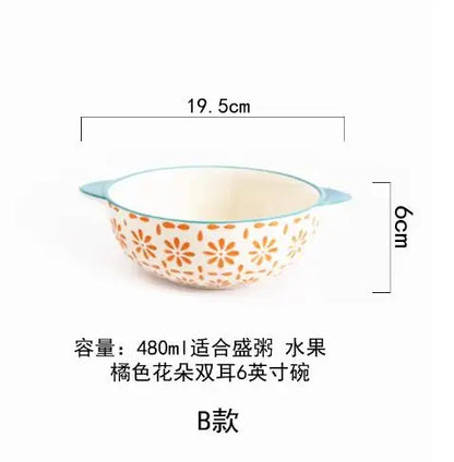 Japanese Style Ceramic Dining Set  Lemon Series Rice Bowl Soup Bowl Western Dinner Plate Home Use Daily Dining Utensils