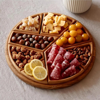 Serving Trays for Party Divided Puzzle Serving Tray for Food Wooden Platter Charcuterie Board for Vegetable Fruit Dessert Snack