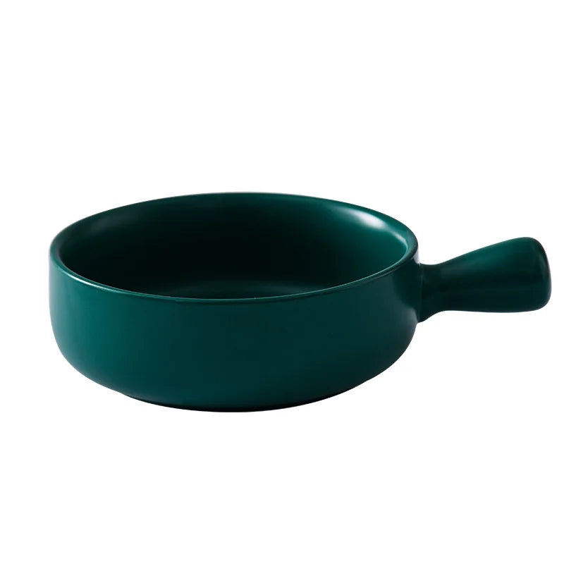 Nordic Ceramic Instant Noodle Bowl With Handle Macaron Fruit Bowl Soup Bowl Home Simple Ceramic Rice Bowl