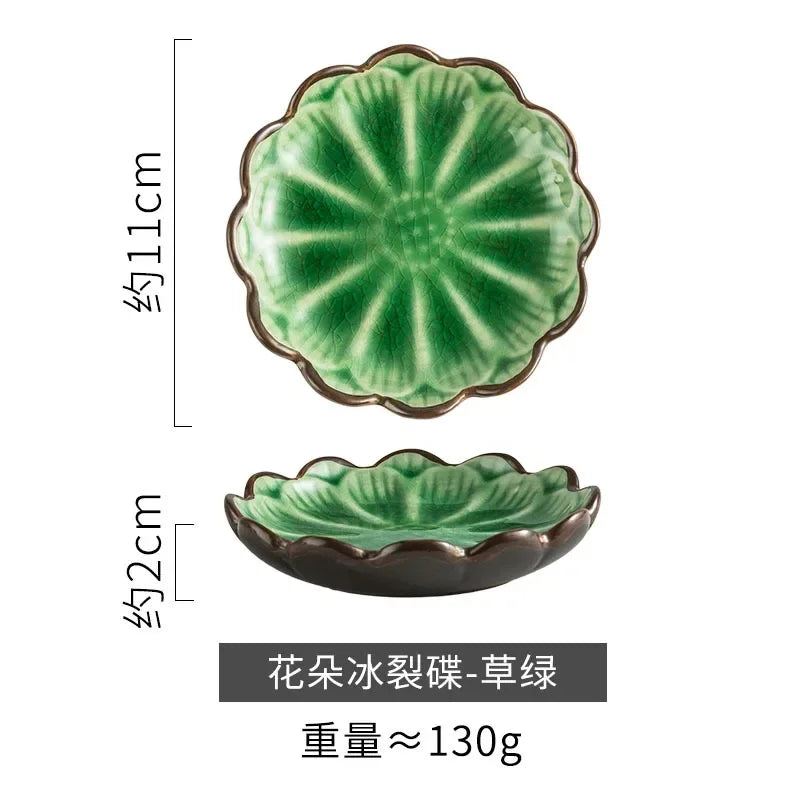 Japanese Ceramic Plate Home Desktop Snack Plates Retro Kiln Glaze Barbecue Mini Dipping Dish Sashimi Sushi Soy Sauce Dishes New