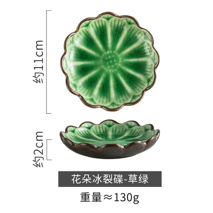 Japanese Ceramic Plate Home Desktop Snack Plates Retro Kiln Glaze Barbecue Mini Dipping Dish Sashimi Sushi Soy Sauce Dishes New