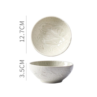 Ceramic Plate Retro Kiln Glaze Dinosaur Plate Barbecue Mini Dipping Dish Sashimi Sushi Soy Sauce Dishes Home Desktop Snack Plate